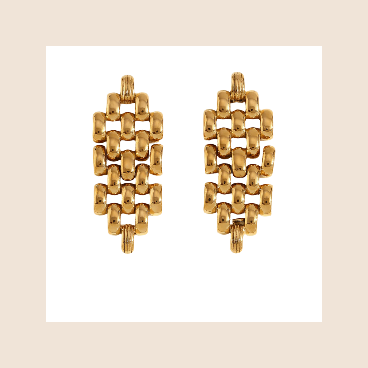 Golden Grid Earrings